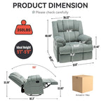 Fauteuil inclinable, pivotant et à bascule en tissu beige / vert / bleu, très grand, 1 place