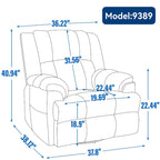 Fauteuil inclinable, pivotant et à bascule en tissu beige / vert / bleu, très grand, 1 place