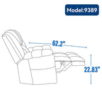 Fauteuil inclinable, pivotant et à bascule en tissu beige / vert / bleu, très grand, 1 place