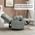 Fauteuil inclinable, pivotant et à bascule en tissu beige / vert / bleu, très grand, 1 place