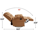 Fauteuil inclinable, pivotant et à bascule en tissu beige / vert / bleu, très grand, 1 place