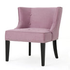 Fauteuil d'appoint capitonné violet lavande pour 1 personne, bordure cloutée
