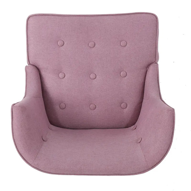Fauteuil d'appoint capitonné violet lavande pour 1 personne, bordure cloutée