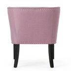 Fauteuil d'appoint capitonné violet lavande pour 1 personne, bordure cloutée