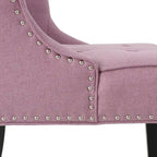 Fauteuil d'appoint capitonné violet lavande pour 1 personne, bordure cloutée