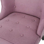 Fauteuil d'appoint capitonné violet lavande pour 1 personne, bordure cloutée