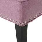 Fauteuil d'appoint capitonné violet lavande pour 1 personne, bordure cloutée
