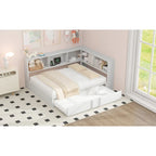 Lit de repos en métal blanc/noir avec lit gigogne – 2 couchages