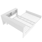 Lit de repos en métal blanc/noir avec lit gigogne – 2 couchages