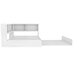 Lit de repos en métal blanc/noir avec lit gigogne – 2 couchages