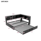 Lit de repos en métal blanc/noir avec lit gigogne – 2 couchages