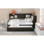 Lit de repos en métal blanc/noir avec lit gigogne – 2 couchages