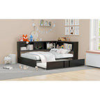Lit de repos en métal blanc/noir avec lit gigogne – 2 couchages