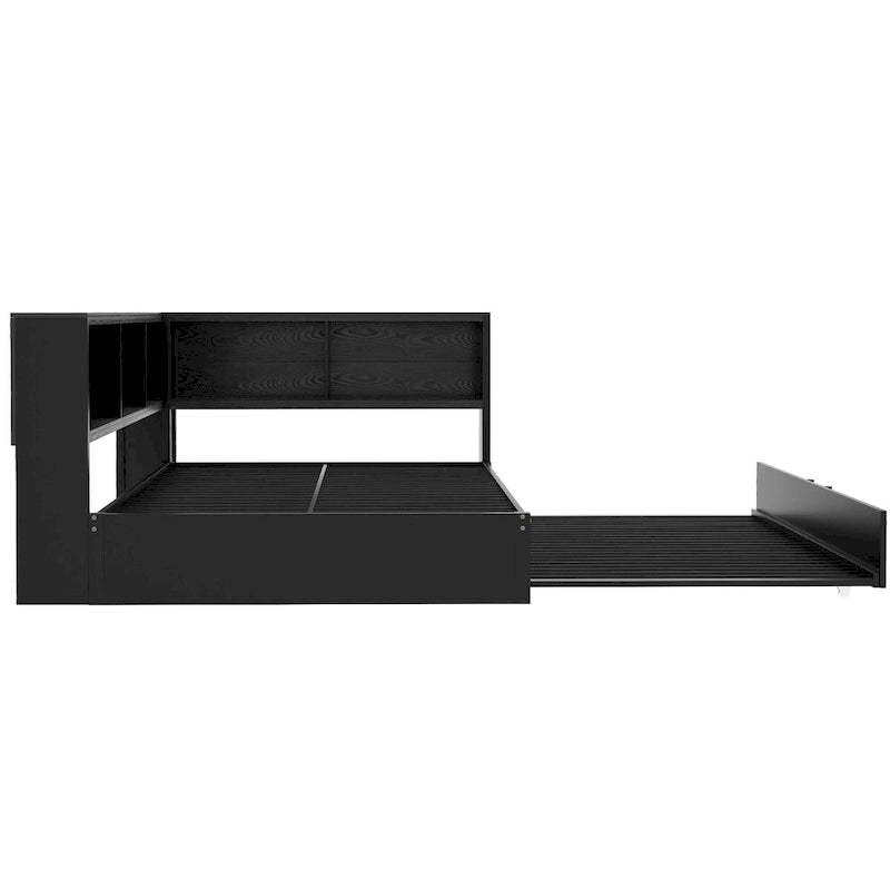 Lit de repos en métal blanc/noir avec lit gigogne – 2 couchages