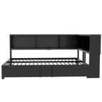 Lit de repos en métal blanc/noir avec lit gigogne – 2 couchages
