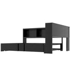 Lit de repos en métal blanc/noir avec lit gigogne – 2 couchages