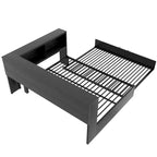 Lit de repos en métal blanc/noir avec lit gigogne – 2 couchages