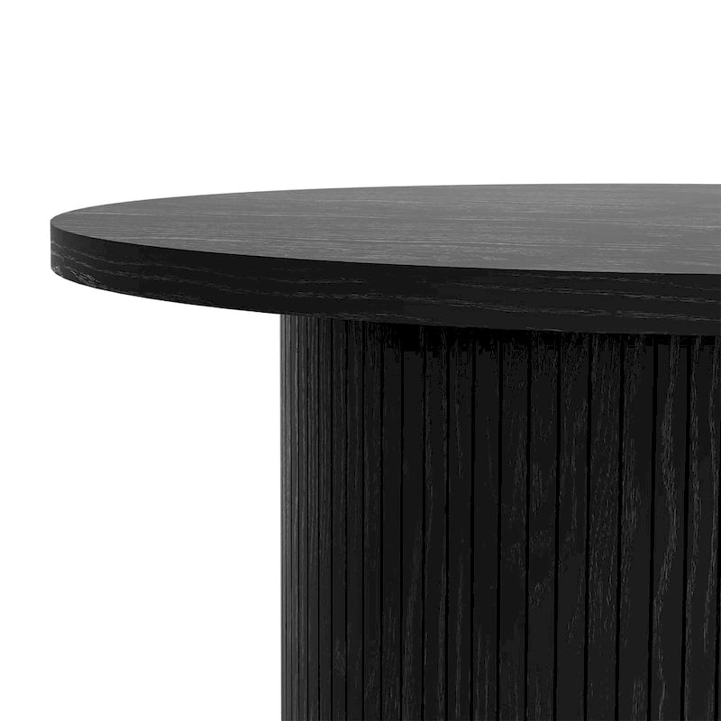 Table basse ronde avec porte tambour noire/marron et rangement caché – À l'unité ou par lot de 2