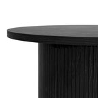 Table basse ronde avec porte tambour noire/marron et rangement caché – À l'unité ou par lot de 2