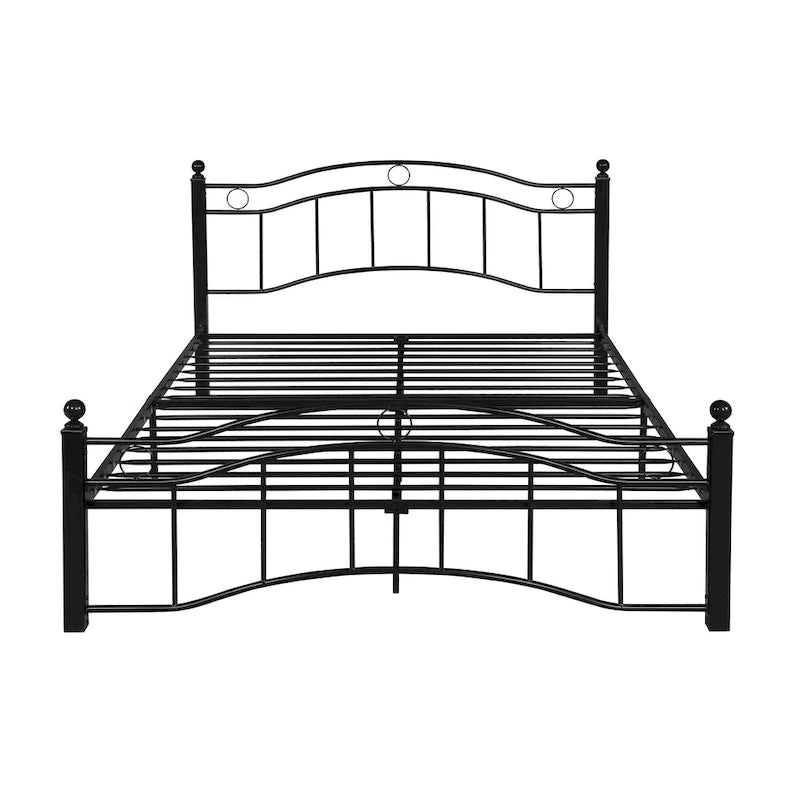 Cadre de lit en fer – Cuivre martelé / Noir mat / Blanc, Lit simple / Grand lit / Très grand lit, Pour 1 à 2 personnes