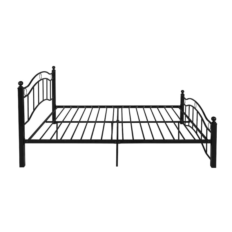 Cadre de lit en fer – Cuivre martelé / Noir mat / Blanc, Lit simple / Grand lit / Très grand lit, Pour 1 à 2 personnes