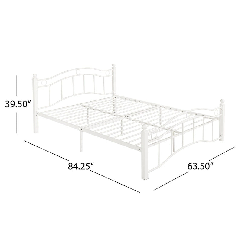 Cadre de lit en fer – Cuivre martelé / Noir mat / Blanc, Lit simple / Grand lit / Très grand lit, Pour 1 à 2 personnes