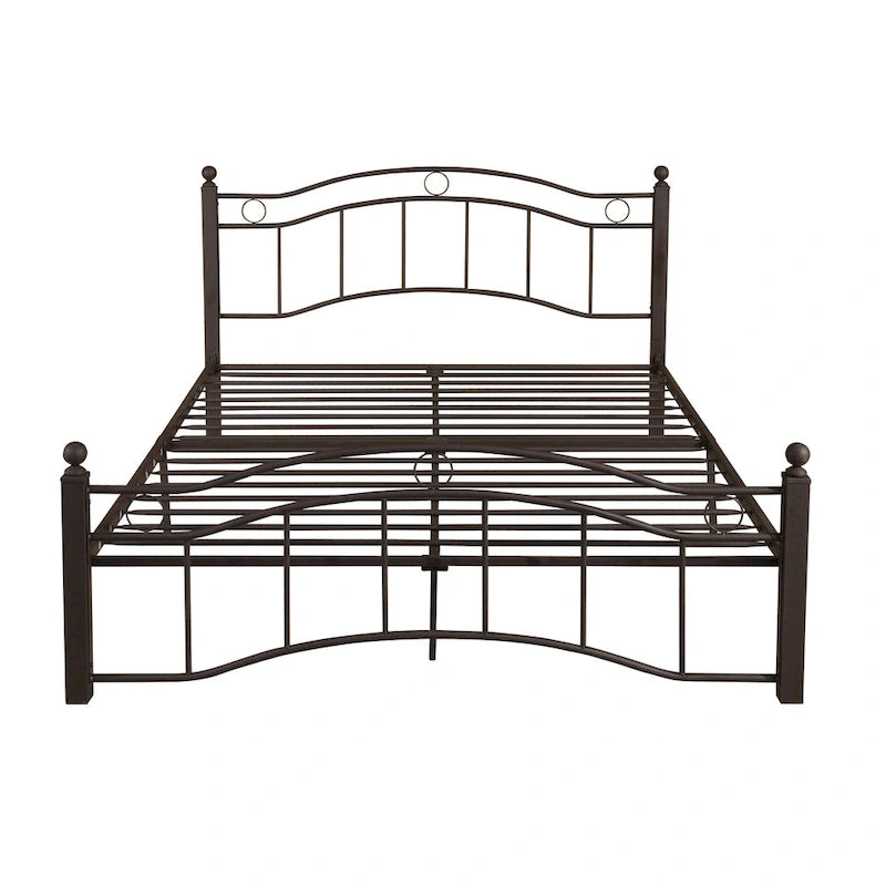 Cadre de lit en fer – Cuivre martelé / Noir mat / Blanc, Lit simple / Grand lit / Très grand lit, Pour 1 à 2 personnes