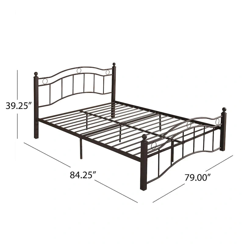 Cadre de lit en fer – Cuivre martelé / Noir mat / Blanc, Lit simple / Grand lit / Très grand lit, Pour 1 à 2 personnes