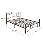Cadre de lit en fer – Cuivre martelé / Noir mat / Blanc, Lit simple / Grand lit / Très grand lit, Pour 1 à 2 personnes