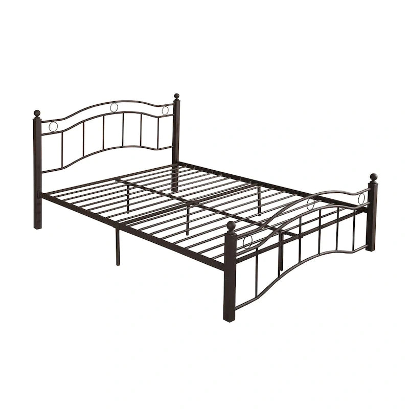 Cadre de lit en fer – Cuivre martelé / Noir mat / Blanc, Lit simple / Grand lit / Très grand lit, Pour 1 à 2 personnes