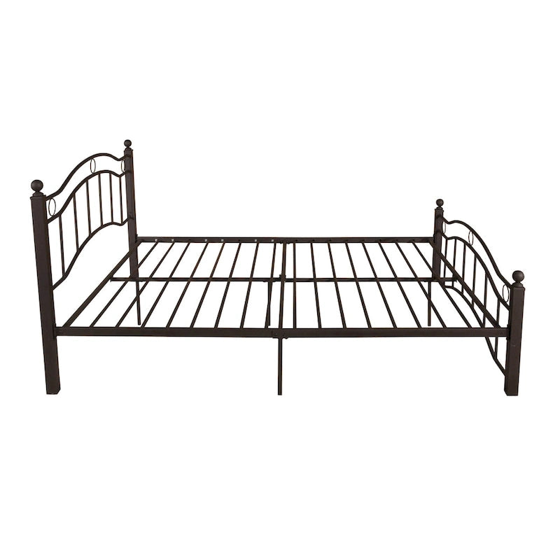 Cadre de lit en fer – Cuivre martelé / Noir mat / Blanc, Lit simple / Grand lit / Très grand lit, Pour 1 à 2 personnes