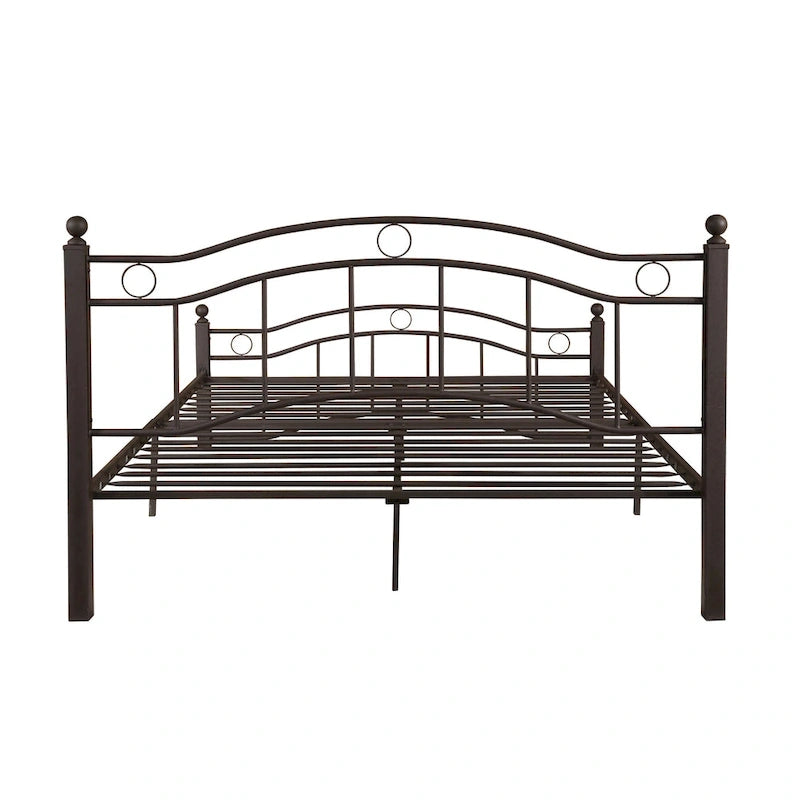 Cadre de lit en fer – Cuivre martelé / Noir mat / Blanc, Lit simple / Grand lit / Très grand lit, Pour 1 à 2 personnes