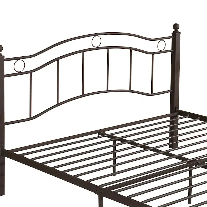 Cadre de lit en fer – Cuivre martelé / Noir mat / Blanc, Lit simple / Grand lit / Très grand lit, Pour 1 à 2 personnes