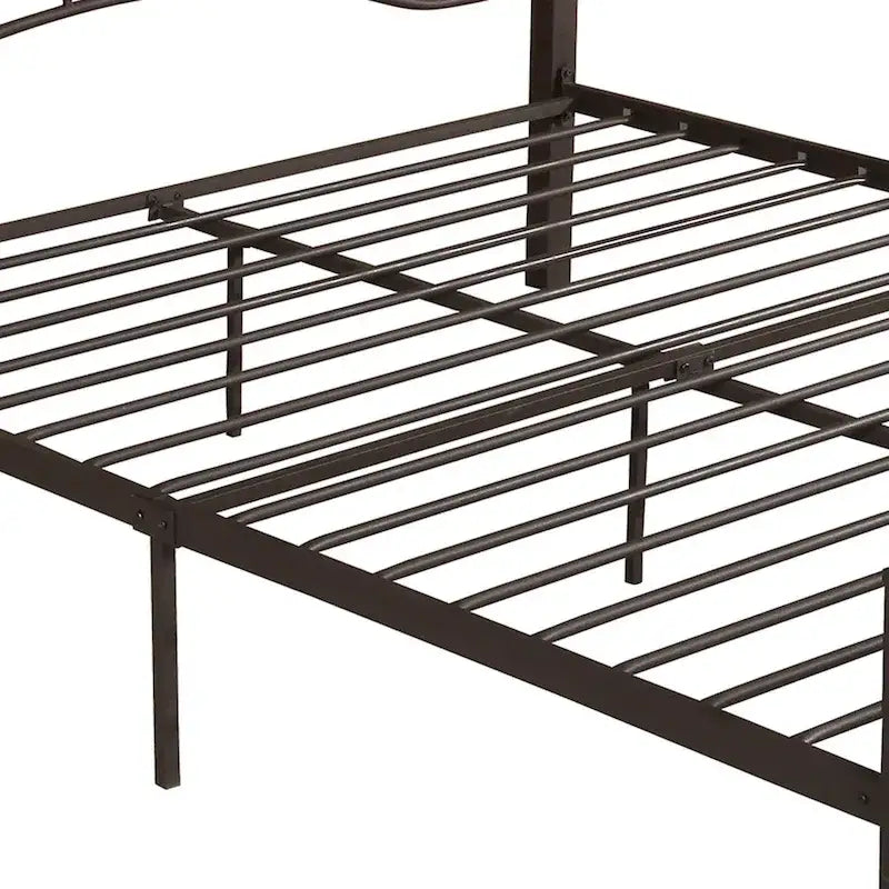 Cadre de lit en fer – Cuivre martelé / Noir mat / Blanc, Lit simple / Grand lit / Très grand lit, Pour 1 à 2 personnes
