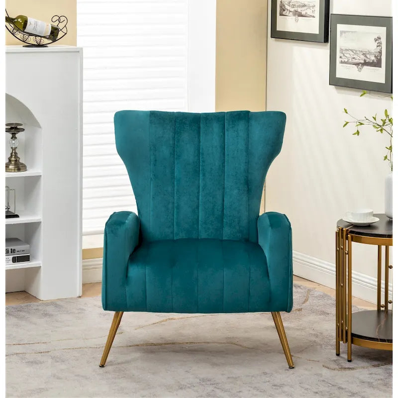 Fauteuil d'appoint à accoudoirs carrés en velours gris/beige/noir – Une place