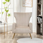 Fauteuil d'appoint à accoudoirs carrés en velours gris/beige/noir – Une place