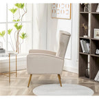 Fauteuil d'appoint à accoudoirs carrés en velours gris/beige/noir – Une place