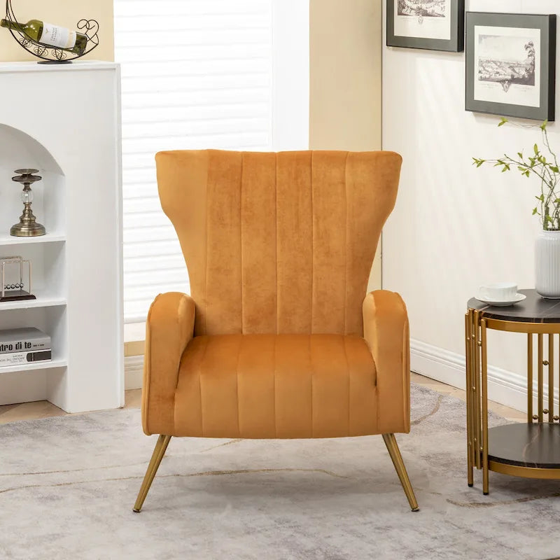 Fauteuil d'appoint à accoudoirs carrés en velours gris/beige/noir – Une place