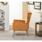 Fauteuil d'appoint à accoudoirs carrés en velours gris/beige/noir – Une place