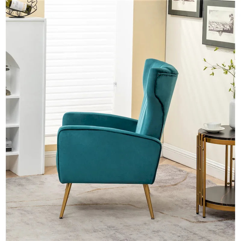 Fauteuil d'appoint à accoudoirs carrés en velours gris/beige/noir – Une place