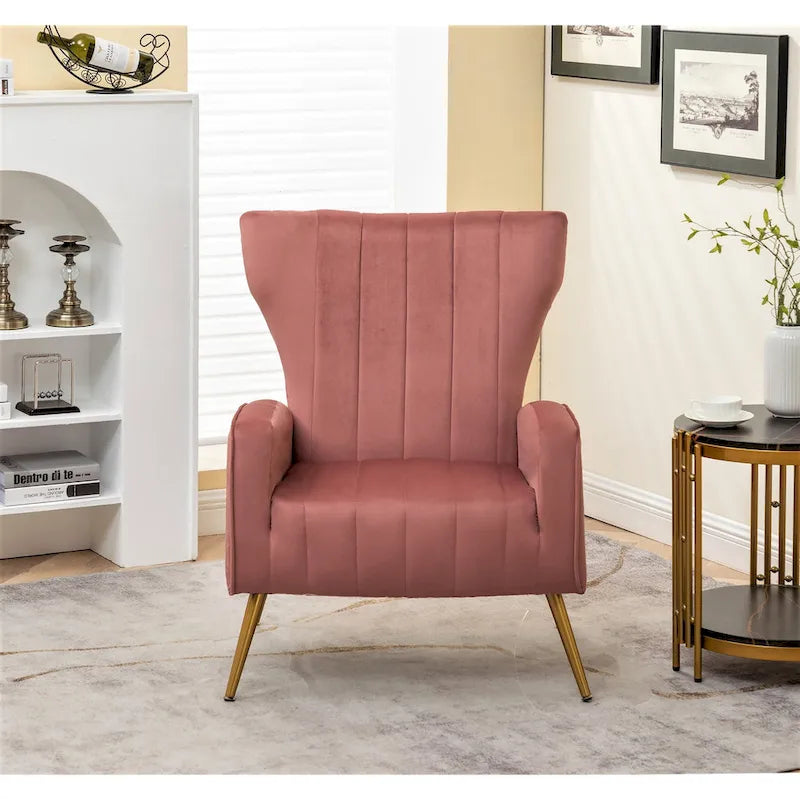 Fauteuil d'appoint à accoudoirs carrés en velours gris/beige/noir – Une place