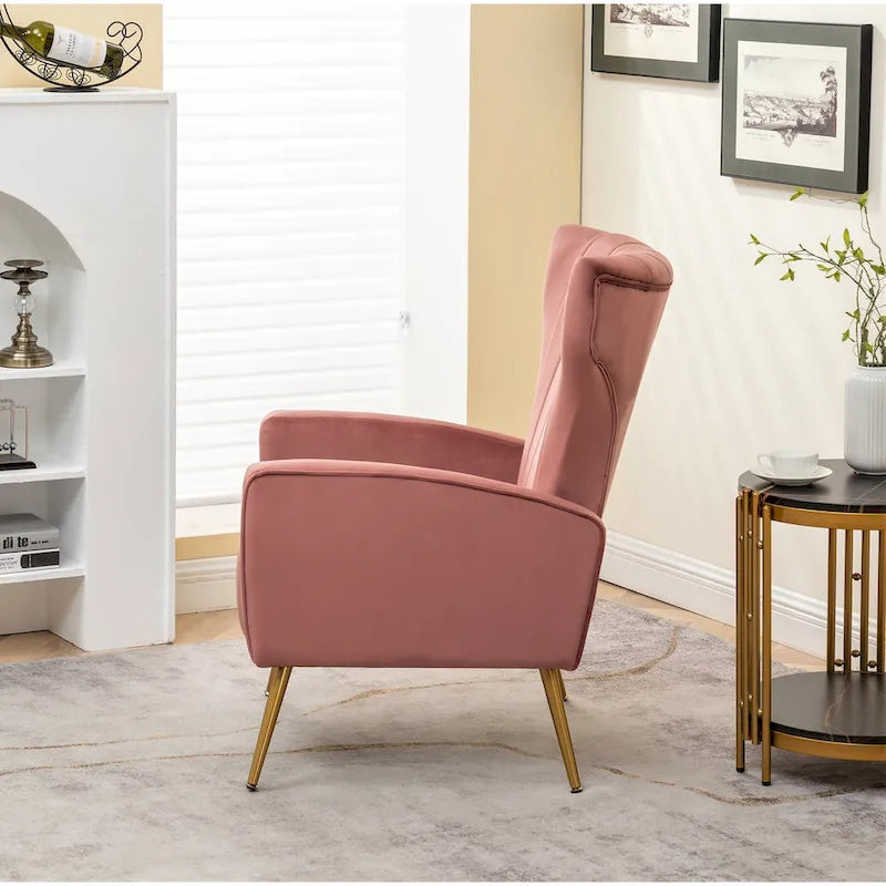 Fauteuil d'appoint à accoudoirs carrés en velours gris/beige/noir – Une place