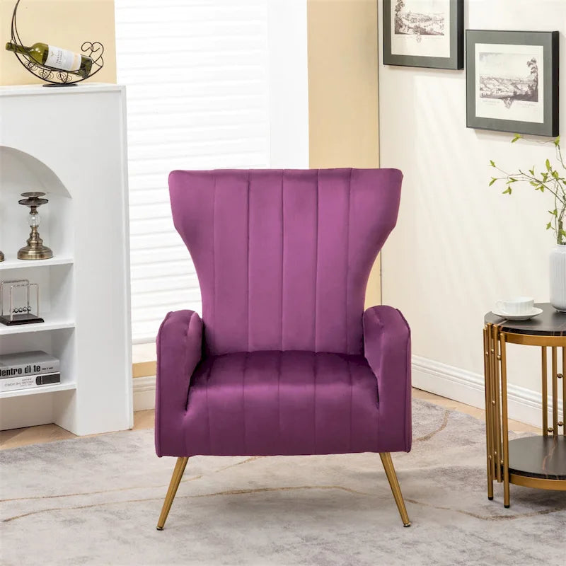 Fauteuil d'appoint à accoudoirs carrés en velours gris/beige/noir – Une place