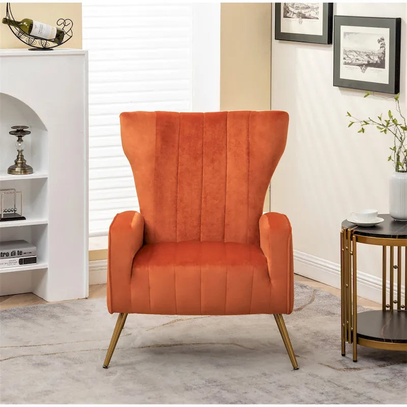 Fauteuil d'appoint à accoudoirs carrés en velours gris/beige/noir – Une place