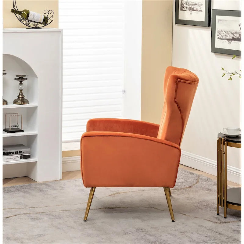 Fauteuil d'appoint à accoudoirs carrés en velours gris/beige/noir – Une place