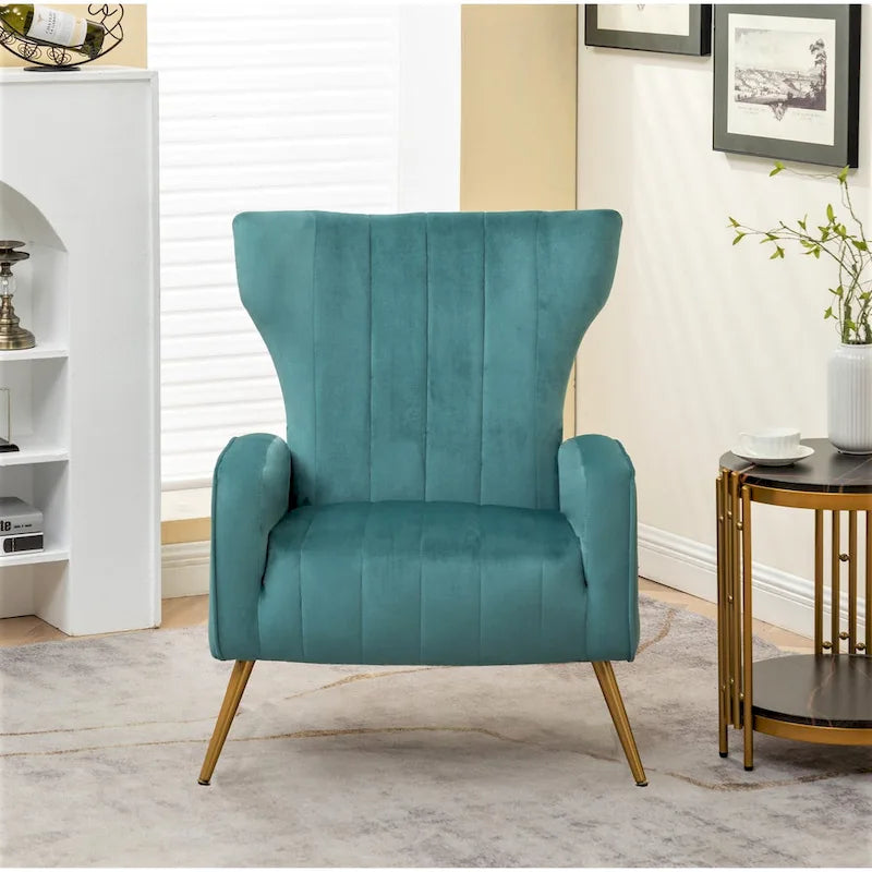 Fauteuil d'appoint à accoudoirs carrés en velours gris/beige/noir – Une place