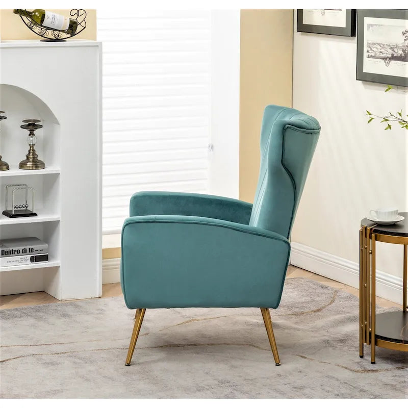 Fauteuil d'appoint à accoudoirs carrés en velours gris/beige/noir – Une place
