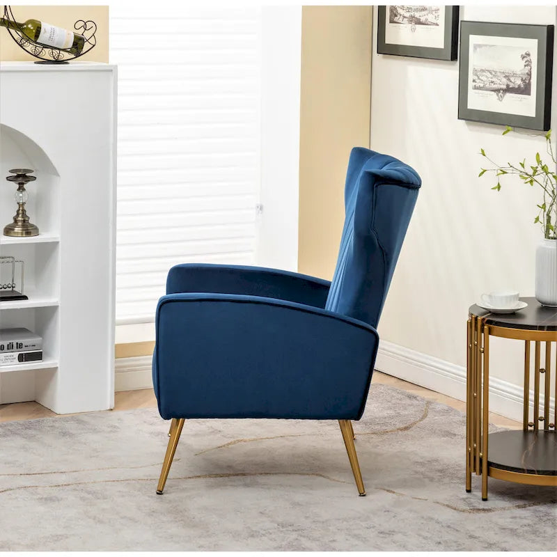 Fauteuil d'appoint à accoudoirs carrés en velours gris/beige/noir – Une place