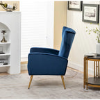 Fauteuil d'appoint à accoudoirs carrés en velours gris/beige/noir – Une place