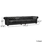 Canapé Chesterfield en Lin / Velours Gris Foncé – 4, 5 ou 6 Places